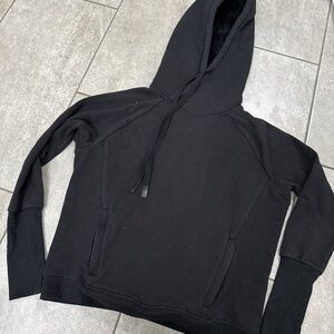 ALO Yoga Black Frost Hoodie with fleece lining with Logo
